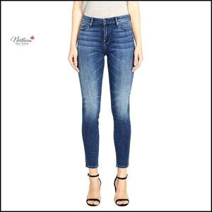 Mid Rise Skinny Jeans Super Stretch Denim Ankle Length